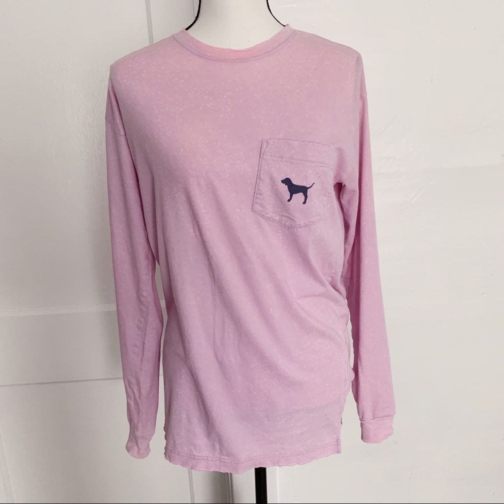PINK XS Pink Speckle Logo T-Shirt